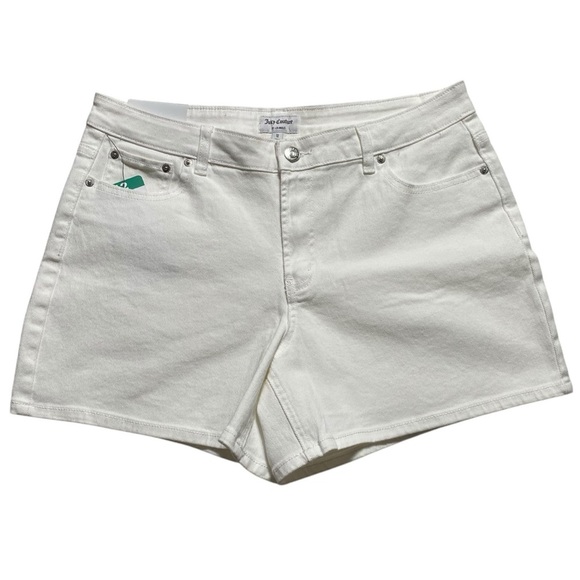 Juicy Couture Denim Short 12 White Comfort Stretch Versatile Boho* Neutral** NWT - Picture 2 of 8